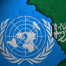 UN and Saudi Arabia flags
