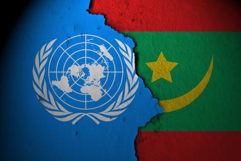 UN and Mauritania flags