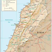 map of Lebanon and Syria