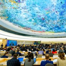 Geneva, Switzerland, February 24, 2025: United Nations Secretary-General António Guterres addresses the high-level debate at the 58th session of the United Nations Human Rights Council in Geneva.
