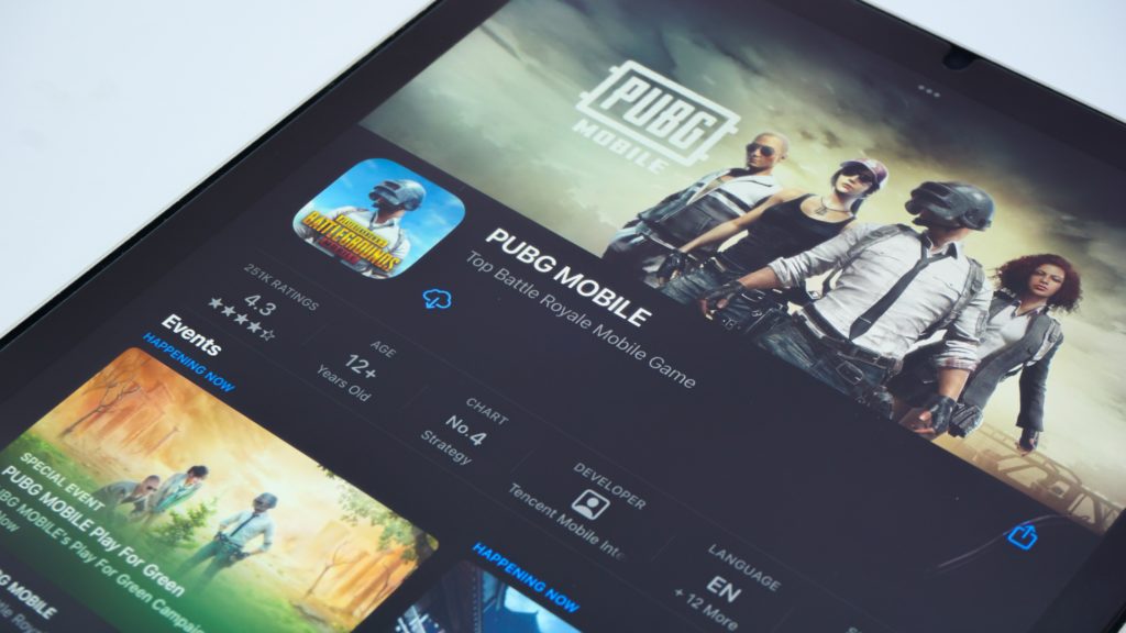 Screen Displaying PUBG Mobile Game in the App Store