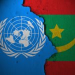 Drapeaux de l'ONU et de la Mauritanie