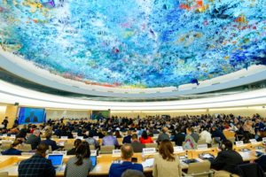 Geneva, Switzerland, February 24, 2025: United Nations Secretary-General António Guterres addresses the high-level debate at the 58th session of the United Nations Human Rights Council in Geneva.